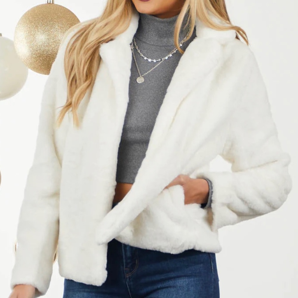 Brand New White Fluffy Jacket